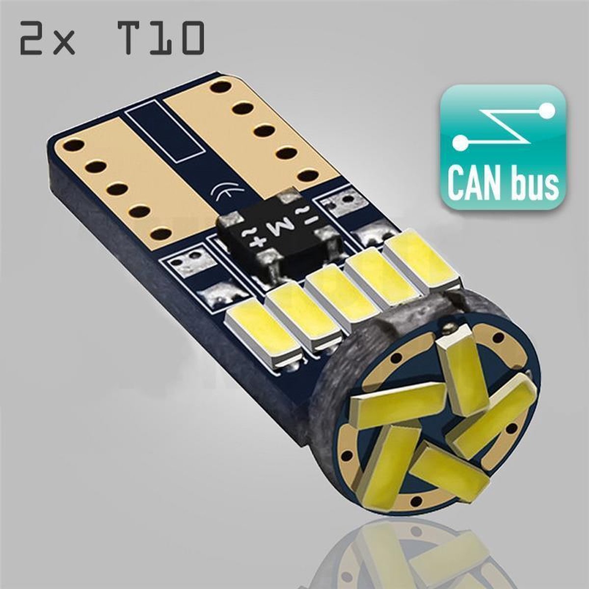 T10 Led Lamp Helder Wit (Set 2 stuks) 6000K Canbus 5W5 | W5W | Led Signal Light | 12V | 168 | 194 | 2x | Stadslicht | Kentekenplaat Verlichting | 4014 24SMD | Autolamp | 6000 | 6500K | 6500K | Kelvin | Autolampen | Car licht | Lampen |