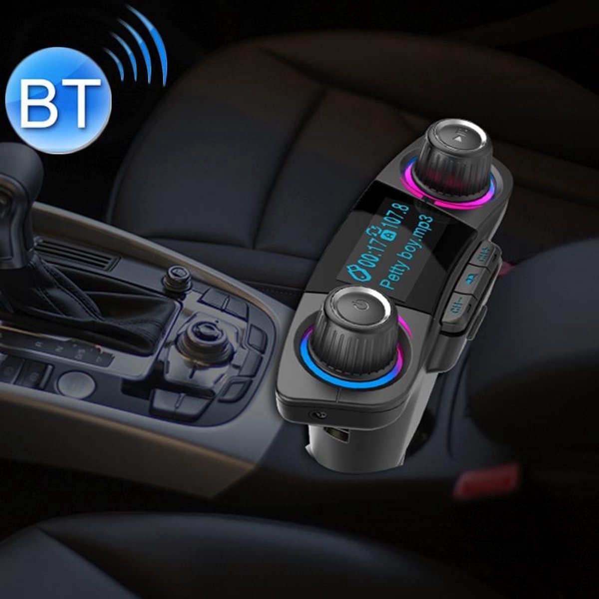 BT06 Dual USB Opladen Smart Bluetooth 4.0 + EDR Fm-zender MP3 Muziekspeler Car Kit met 1