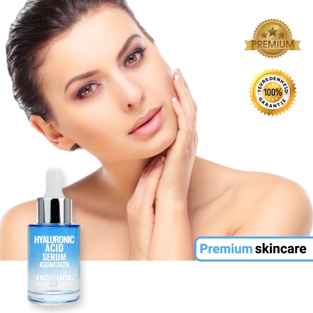Honuol Hyaluronzuur Serum - hyaluronic acid serum - Met Vitamine E & C - Gezicht serum - Anti Aging - Celvernieuwing - Anti Acne - Tegen Mee-eters en Grove Poriën - Tegen Pigmentvlekken - 30ml