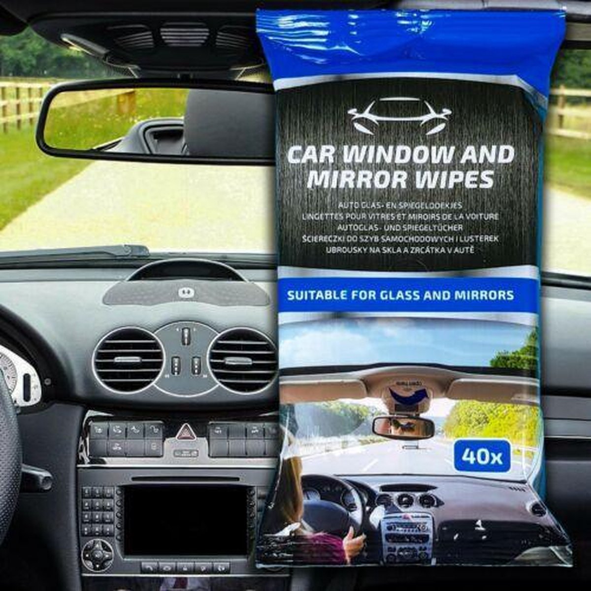 Vochtige Auto Raam Doekjes - 40 Stuks - Glas En Spiegel Schoonmaakdoekjes - Reinigingdoekjes