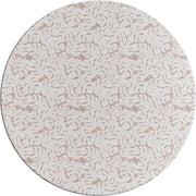 MixMamas Rond Tafelzeil - Ø 140 cm - Monstera Taupe/Wit