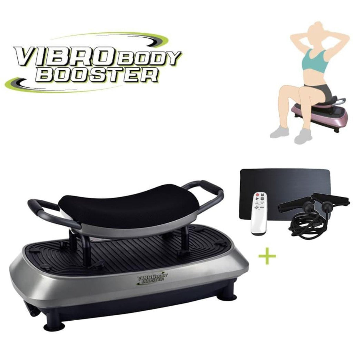 Orange Moovz Vibro Body Booster 3-in-1 trilplaat Met zitje - Full body trainer - Trainingsstoel
