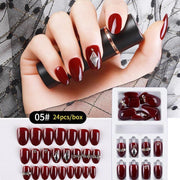 Herbruikbare Kunstnagels Strass #5 Wijnrood 24st.