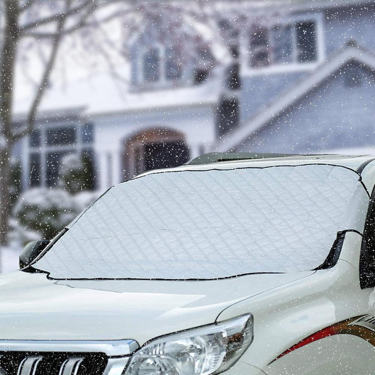 LifeGoods Luxe Anti Vries Deken - Hoes - Wering - Beschermer - Scherm - Afdekzeil - Sneeuw - Vorst - IJs - Warmte - Zon - Voorruit Folie - Auto - Multifunctioneel - 92 cm x 142 cm
