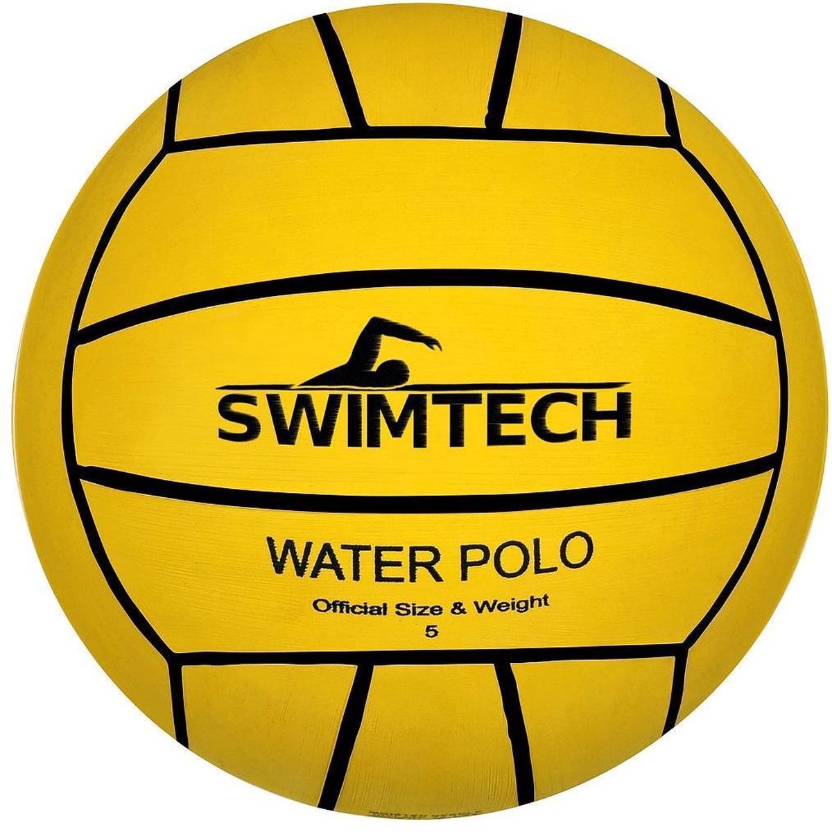 Swimtech Bal Waterpolo Rubber Geel Maat 5