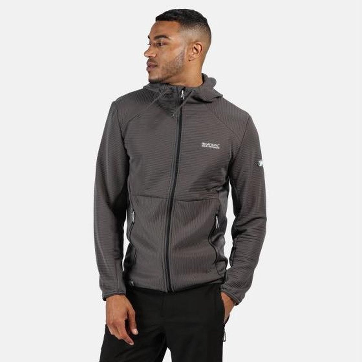 Regatta - Men's Terota Lightweight Full Zip Hooded Fleece Stretch Midlayer - Outdoorshirt - Mannen - Maat S - Grijs