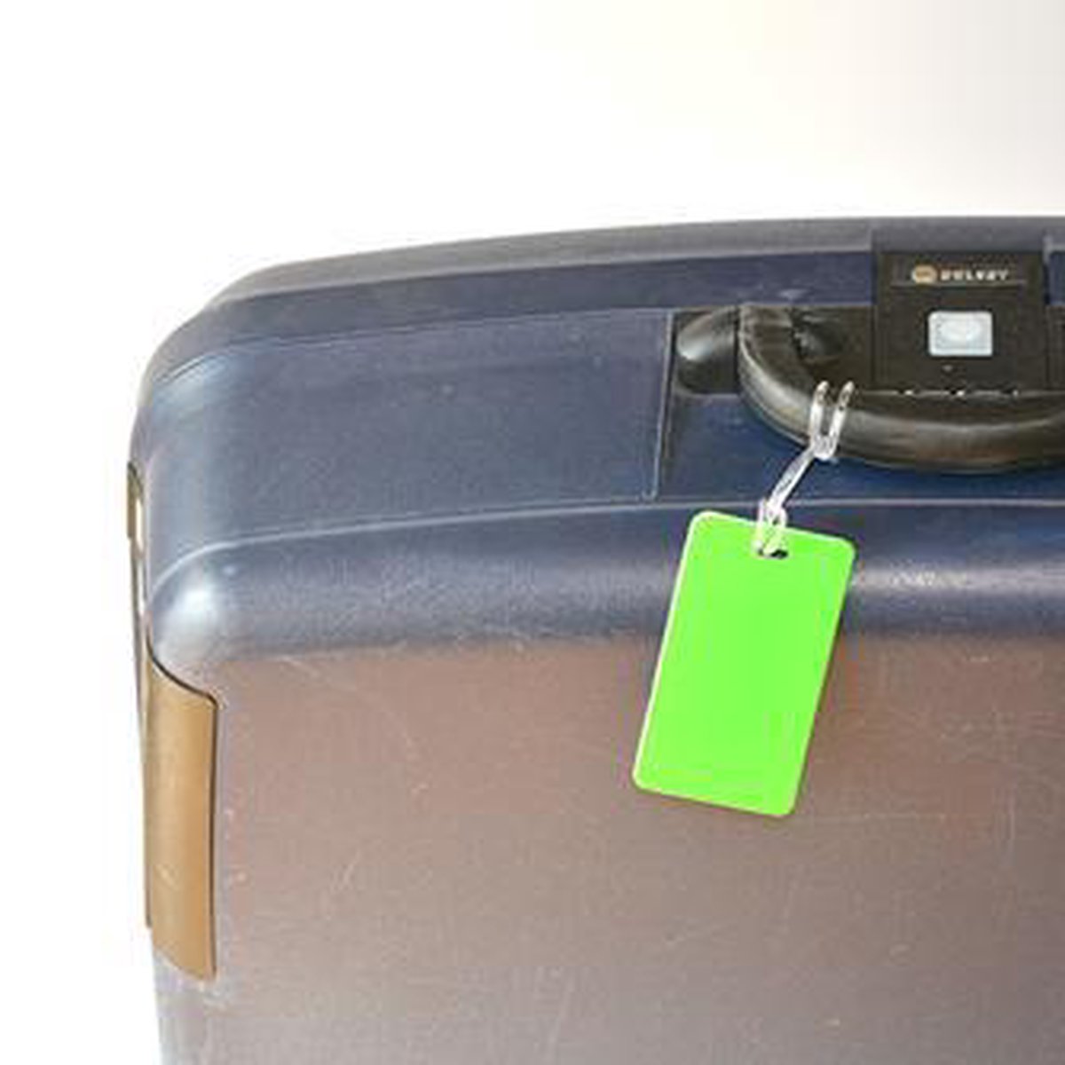 Kofferlabel / bagagelabel Groen met QR-code