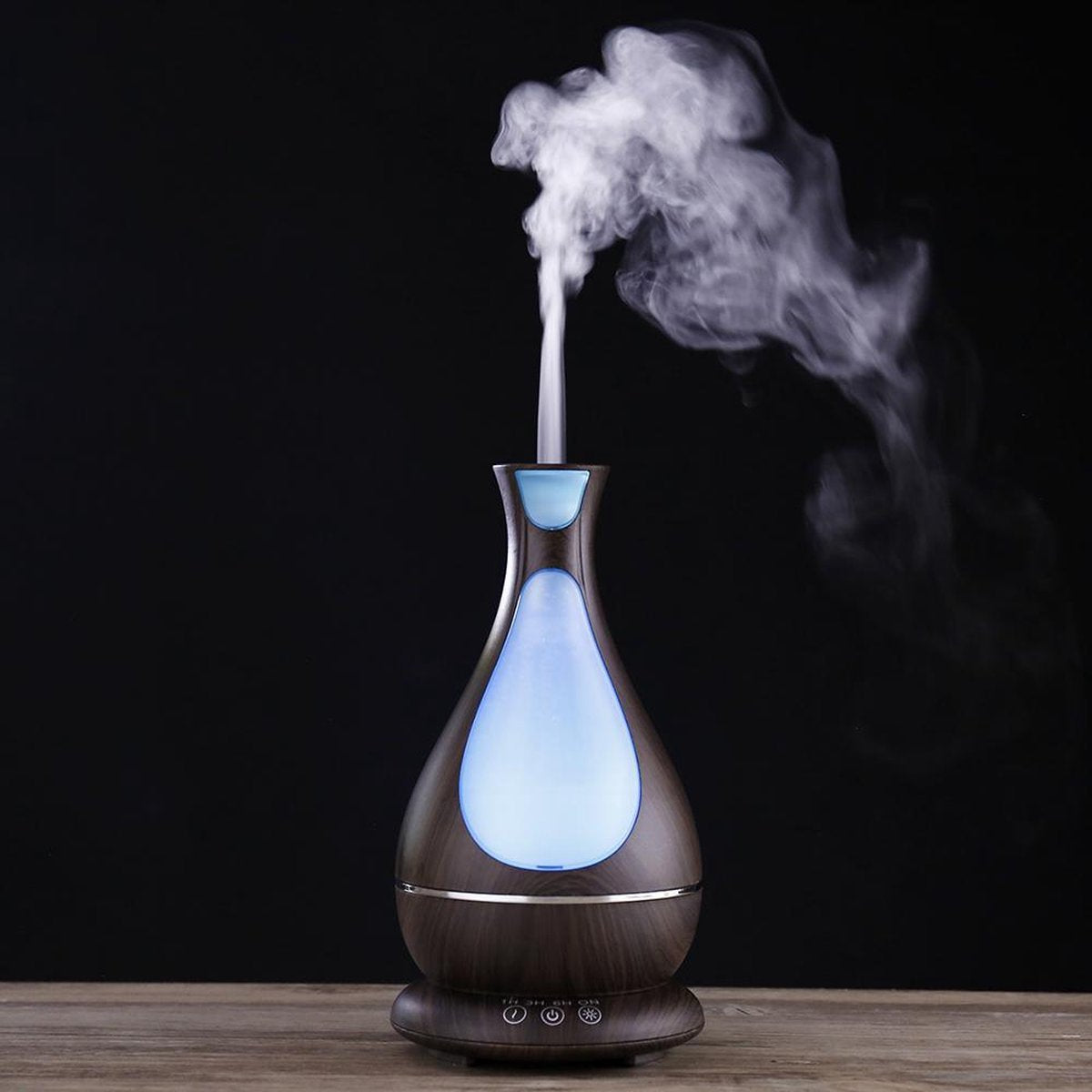 Devacieux Luchtbevochtiger Aromatherapie + 10 ML Etherische olie - Aroma Diffuser 400 ML Donkerbruin - Olie Diffuser -