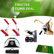 Firsttee - COMBI DEAL - STUNTPRIJZEN - Elleboogcorrector + Swing Guide + Chippingnet + Chippingmat + Swingtrainer + Premium speedtrap  - Golfswing - Golf sport - Trainer - Golf accessoires - Golftrainingsmateriaal - Cadeau - Swing - Golfset - Golfbal