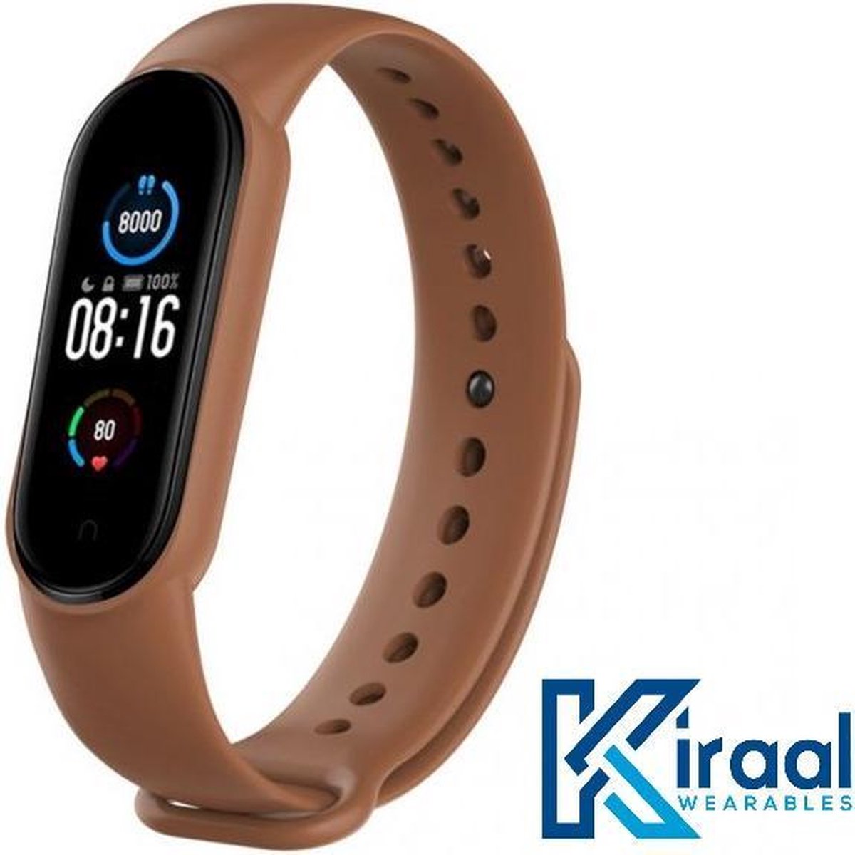 Kiraal Ultra - Stappenteller - Activity Tracker - Temperatuurmeter - Bloeddrukmeter - Hartslagmeter - Smartwatch - Horloge - Heren - Dames - Nederlandse Handleiding - Bruin