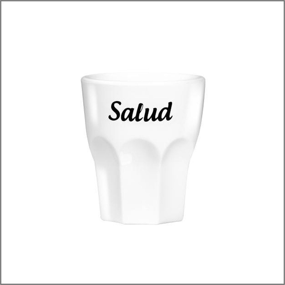 6 onbreekbare Shot glaasjes - Borrel glaasjes - met tekst - Salud
