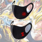 2x Niet-Medisch Anime Weeb Mondkapje | Cadeau voor otaku en gamer | Drakenbollen | Kakarot Goku Vegeta Trunks | One Size | Duurzaam | Geschikt voor OV | Wasbaar | Draagcomfort | Elastiek | Zwart