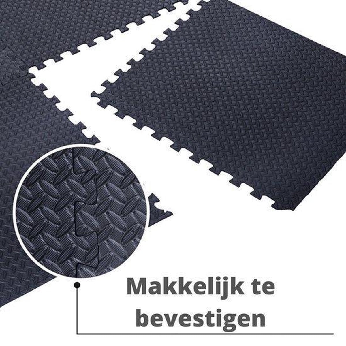 Vloermat/Floormat - Fitness Mat - Zwembad Tegels 6  (Zwart) - Foam Puzzelmat - 40cm x40cm