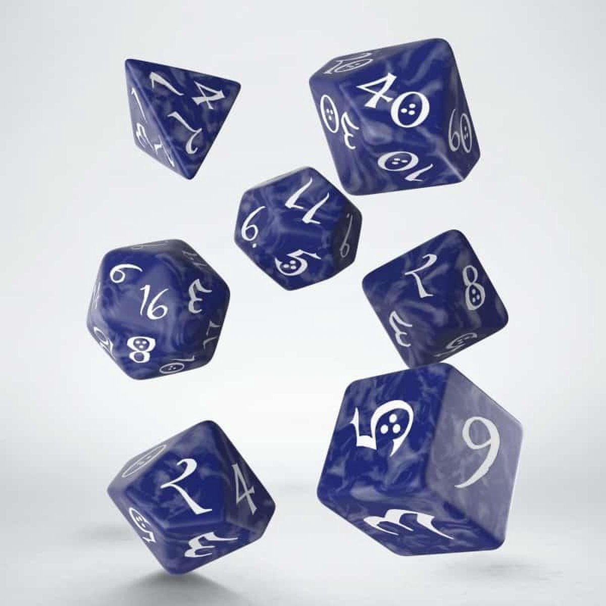 Classic RPG Dice Set cobalt & white (7)
