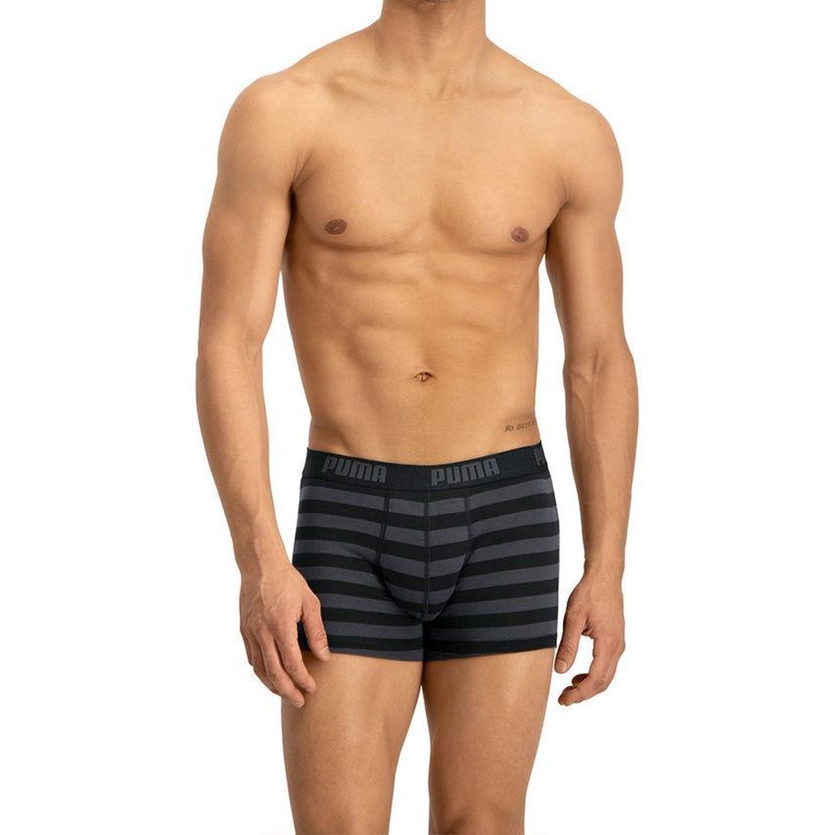 PUMA  heren Stripe Boxer 2-pack - Zwart - Maat L
