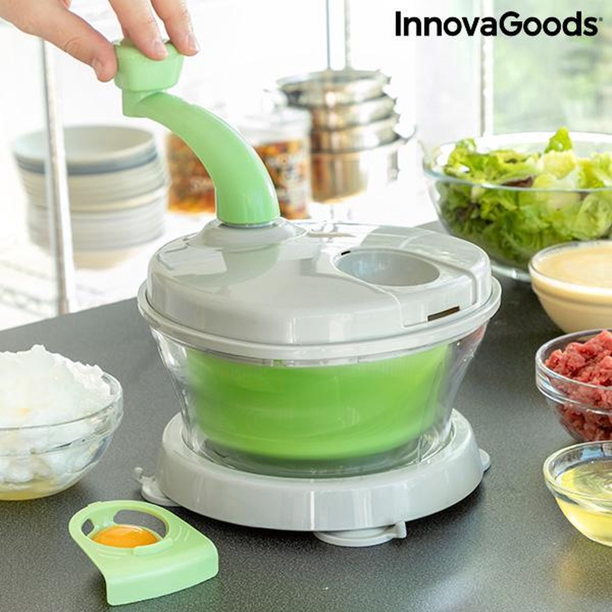 4-in-1 handmatige saladecentrifuge