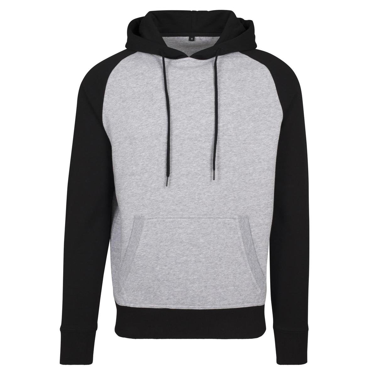 Senvi Raglan Hoodie - Kleur Zwart/Sport Grijs - Maat XXL