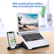 BOTC Laptop Standaard -  opvouwbare - Met de mobiele telefoon houder - warmteafvoer - Zwart