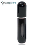 MaxedMore Navulbare Parfumverstuiver 5ml Zwart - 65 Keer Spraybare Parfum Verstuiver - Hervulbaar Tasverstuiver voor Parfum - Meeneem Mini Geur Flesje voor op Reis - Lipstick Formaat Navulbaar Parfumflesje