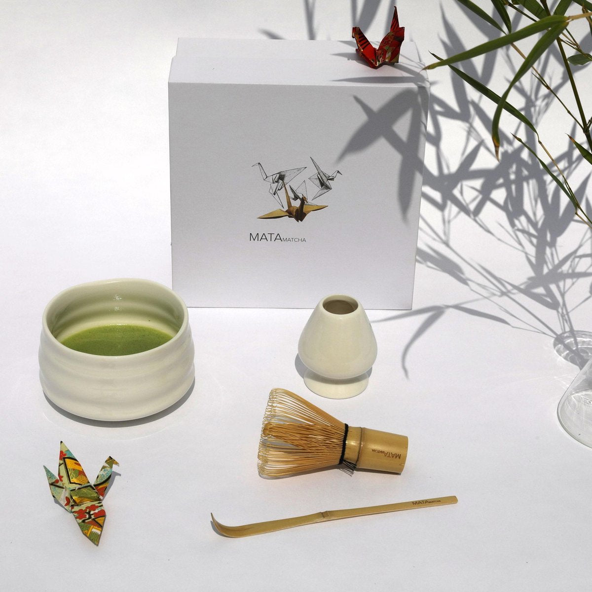 MATA Matcha - Matcha starterset - Wit - 4-delig - Complete matcha kit