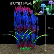 Dierplezier - Aquarium decoratie - Koraal - Kunstplant Aquarium - GRATIS kwal - Planten voor aquarium - Mooie neon planten –Planten blauw met groen en paars - Aquariumdecoratie - Aquariumversiering - Benodigdheden aquarium – 36 cm x 11cm