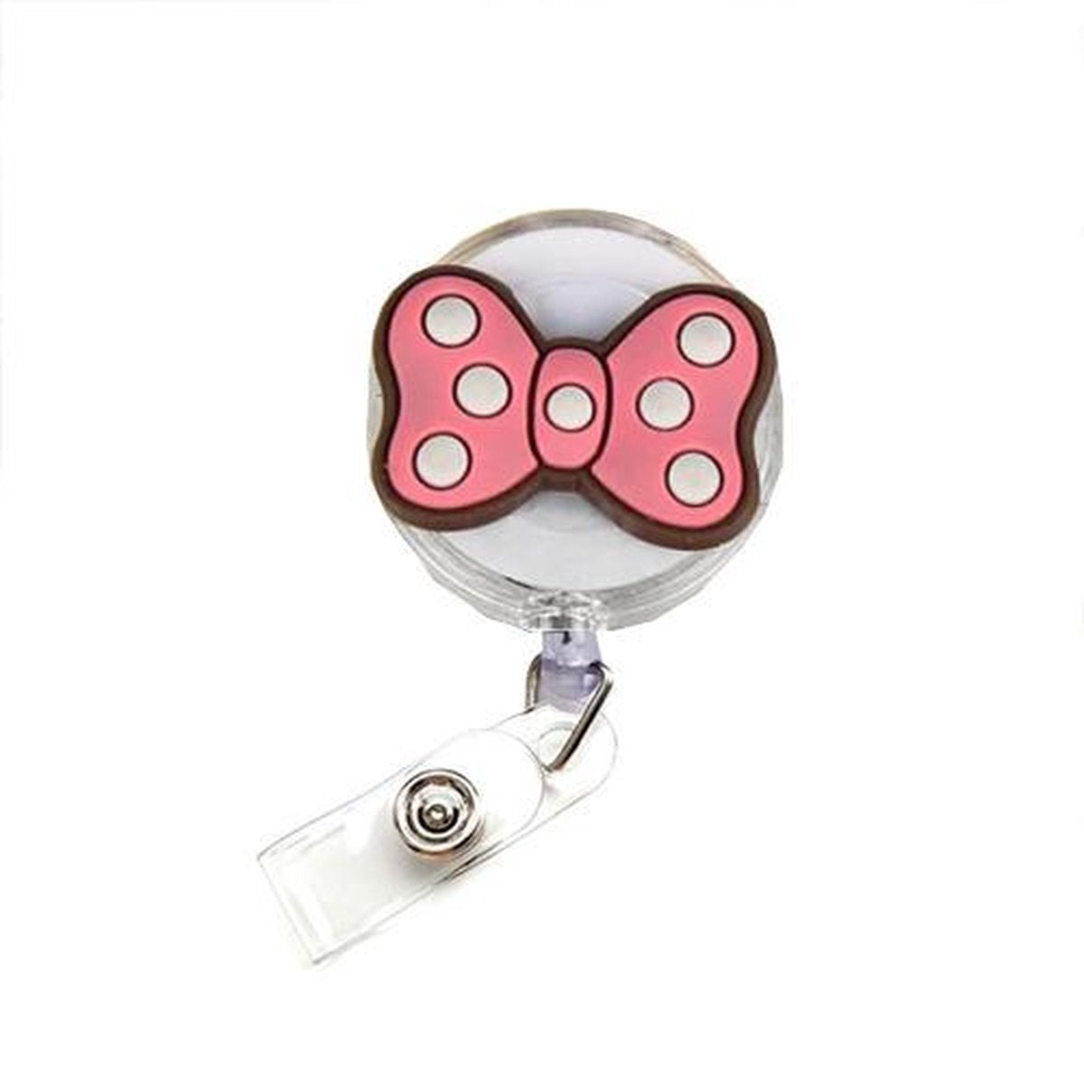 Badgehouder met trekkoord 60 cm - clip - afrolmechanisme - strik