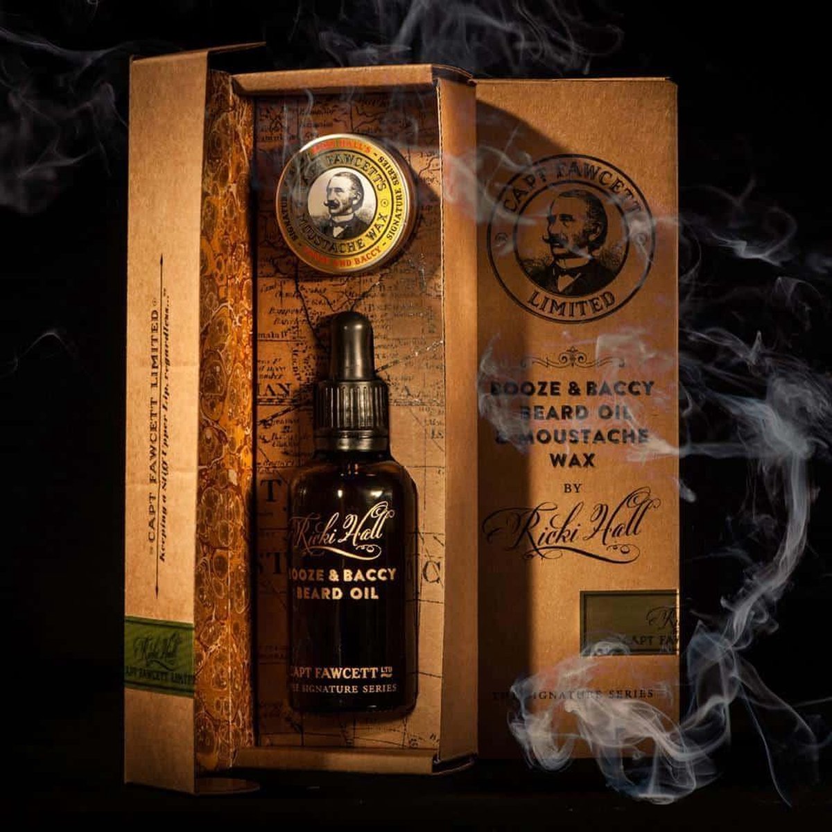 Captain Fawcett booze & baccy gift set