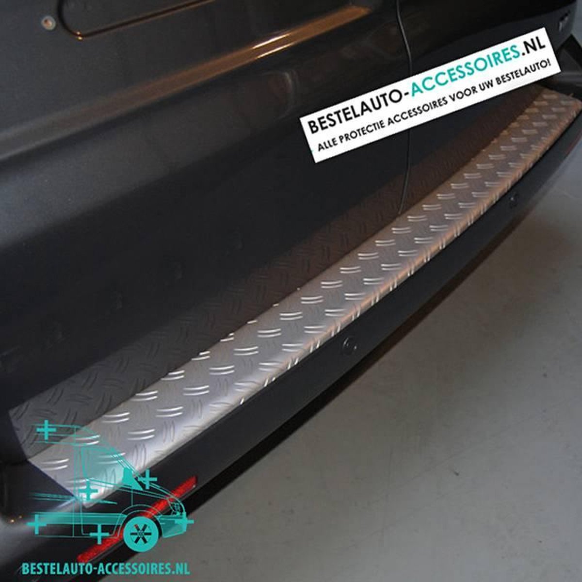 Bumperplaat Aluminium & Luxe Zwart | Mercedes Vito V-klasse 2014+ | Aluminium Zwart