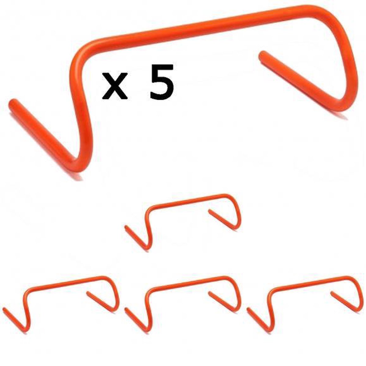 Vinex - Mini Horden 5er set - Minihorde - Coordinatie Minihorden - Horden - Micro Hurdle - 22 cm hoog - Kunststof - Oranje