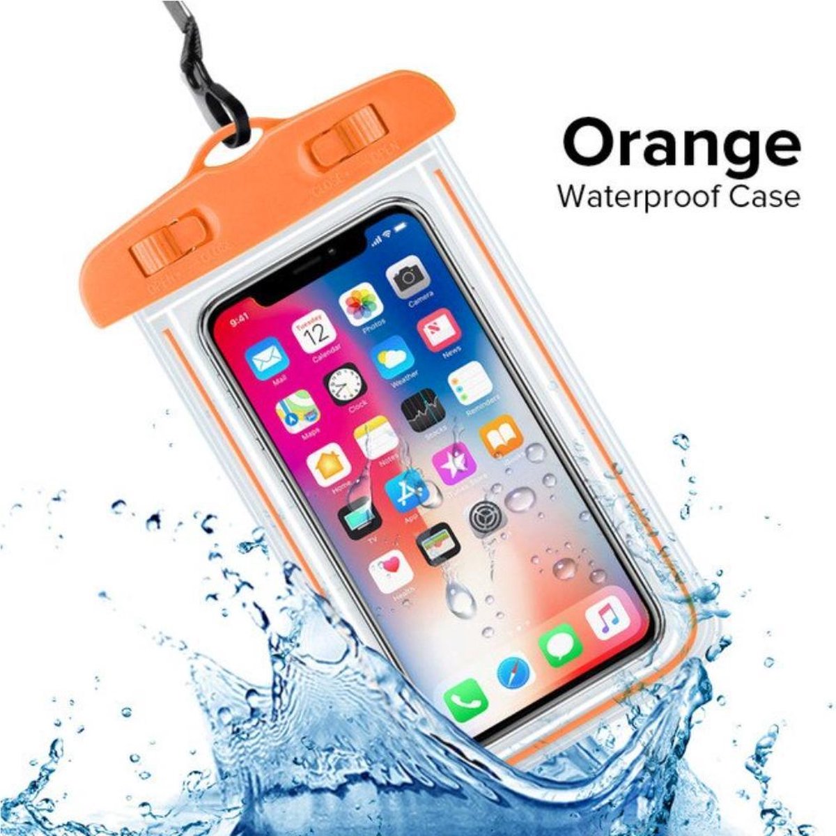Waterdichte Telefoonhoesjes - Waterproof Hoesje voor Telefoon - Waterdicht Telefoonhoesje - Oranje