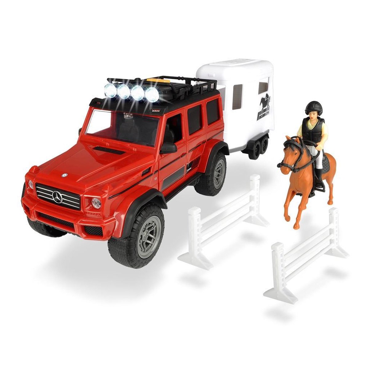 Dickie Toys Jeep en Paardentrailer met Licht en Geluid 18-delig