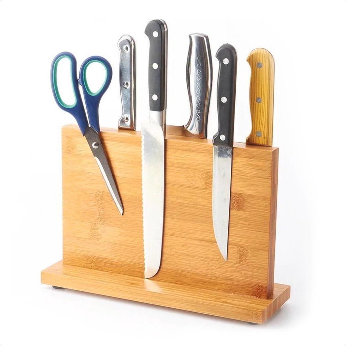 Tweezijdige Magnetische Messenblok - Bamboe Messenhouder - Extra Sterk - 28x18cm