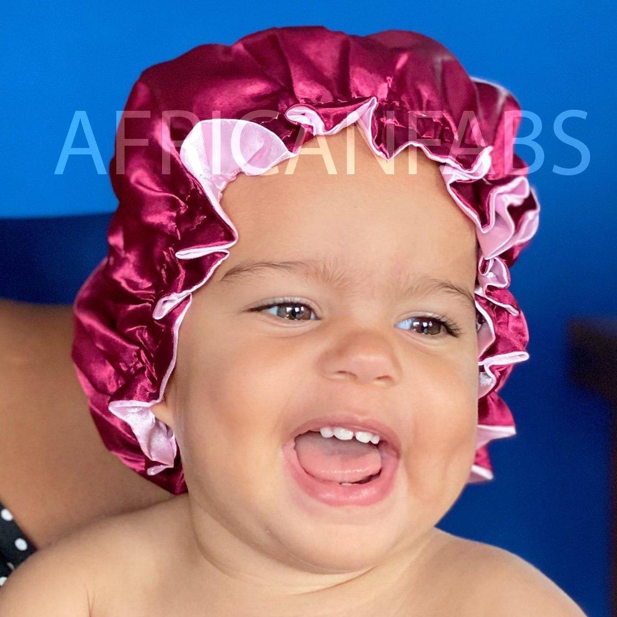Afabs® Rode Satijnen Slaapmuts ( Kindermaat 3-10 jaar ) / Kinder Hair Bonnet / Haar bonnet van Satijn / Satin bonnet