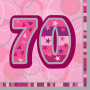 servetten glitz pink - 70 - 16 stuks - 33 x 33 cm