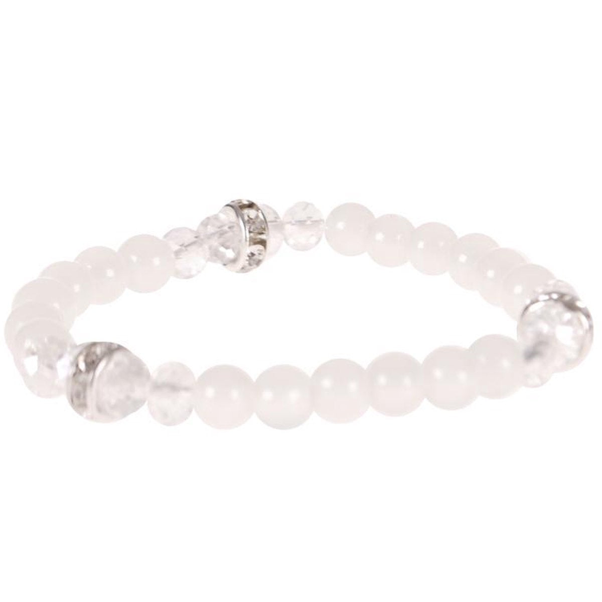Armband glaskristal met strass offwhite