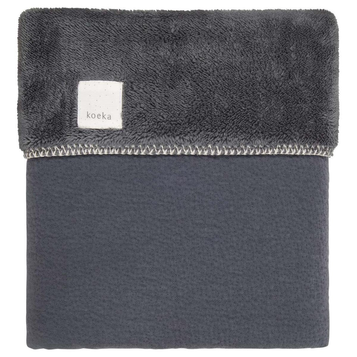 Koeka Wiegdeken Runa teddy - dark grey 75x100cm