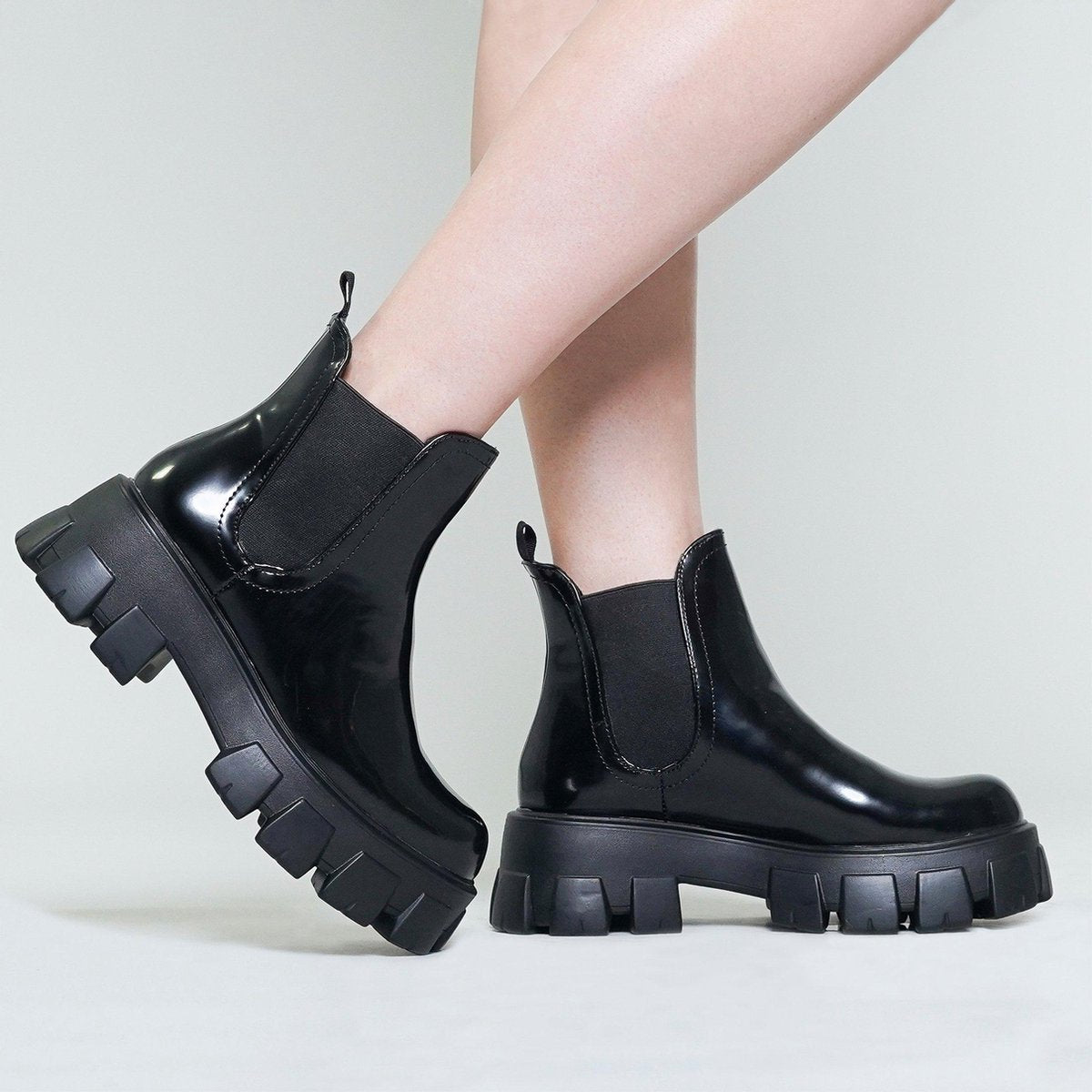 Chelsea boots met grove zool zwart Zwart / 37