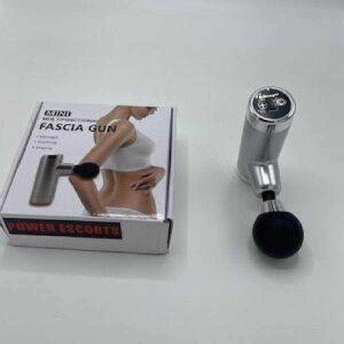 Power Escorts - Massage Gun - Super Krachtig - Oplaadbaar - Trendy Silver - Unisex - Super Massage Apparaat - Multifunctioneel - Massage Gun Mini - Gave Cadeau Box - Ideaal om te geven of te ontvangen -