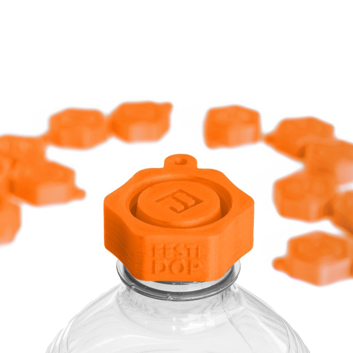 Festidop © oranje - Festivalcap - Universele flessendop - Festivaldop - Festival dop - klein
