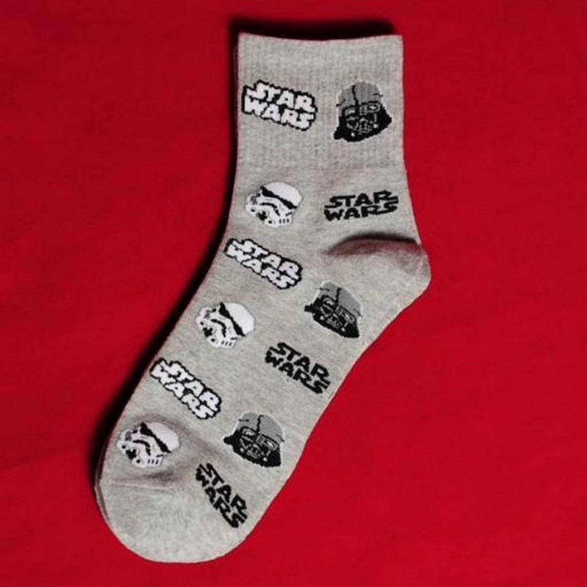 Fun Sokken Star Wars enkelsok Darth Vader en Storm Trooper grijs (30191)