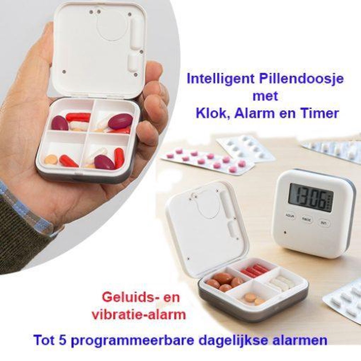 Intelligent Pillendoosje met Klok