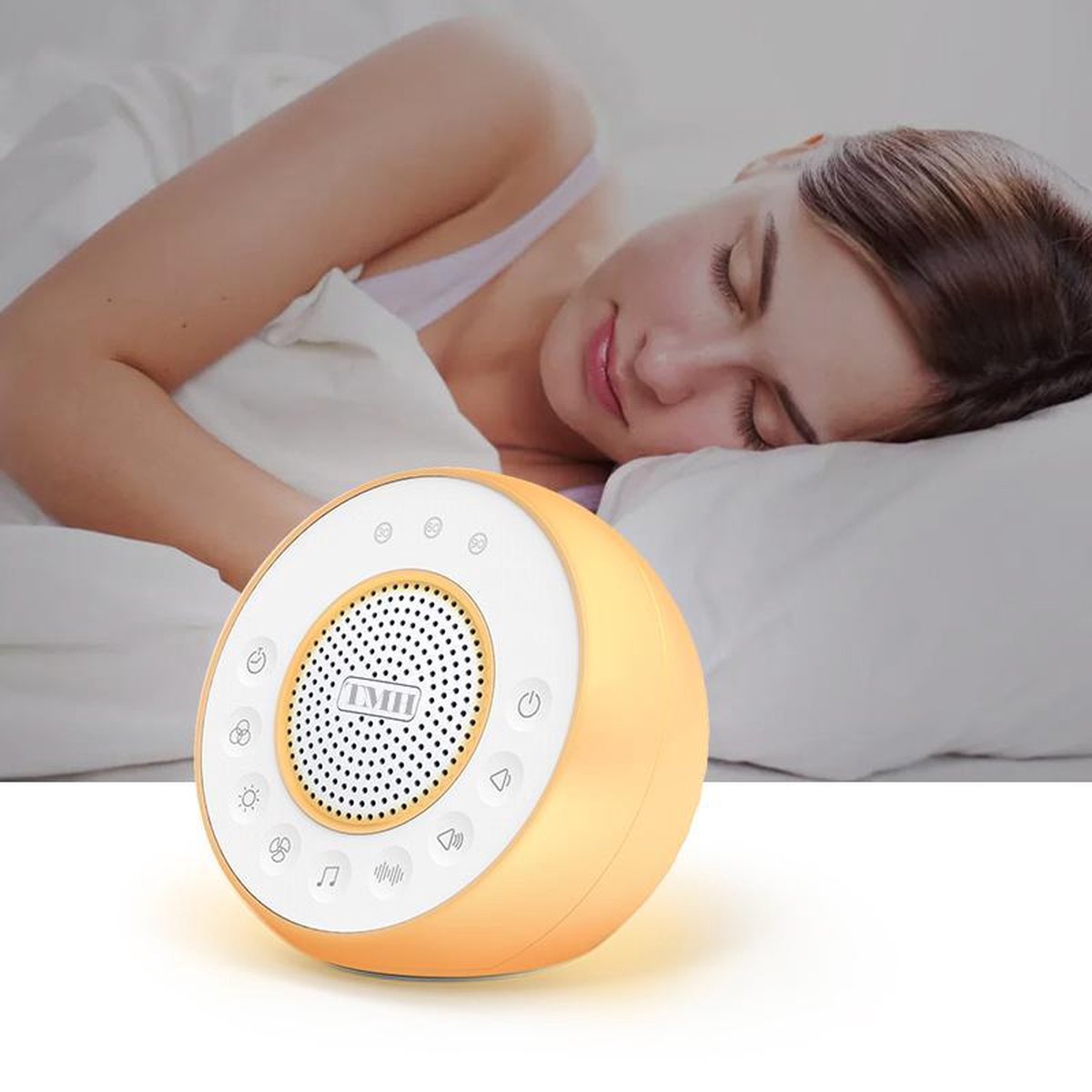 The Modern Human® Slaaphulp – witte ruis – white noise machine – slaaptrainer – slaaphulp baby – slaaptrainer kinderen – met LED lamp – multi color light