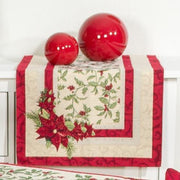 Tafelloper- luxe gobelinstof - Christmas Berries - Closed design - Kerst - Loper 100 cm