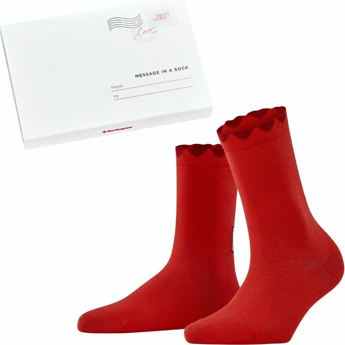 Burlington Secret Love Letter Sokken Dames 27113 - Rood 8009 red Dames - 36-41