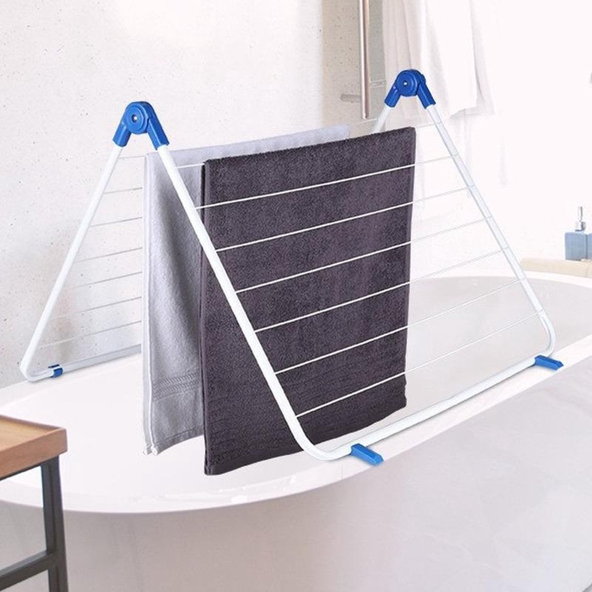 Wasrek / droogrek voor in bad 60 - 120 x 65 cm - Bad wasrekken - Wassen/kleding drogen - Droogrekken - Waslijnen