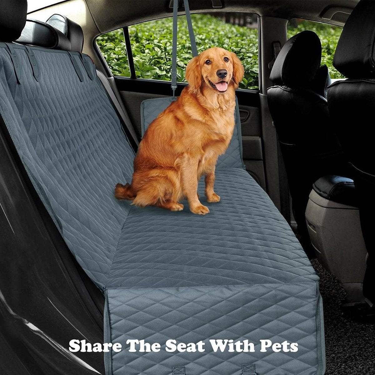 TBG Waterdichte Hond Auto Seat Cover View Mesh Huisdier Kat Hond Carrier Hangmat Protector Auto Achter Achterbank Mat Voor Huisdier Reizen Gray