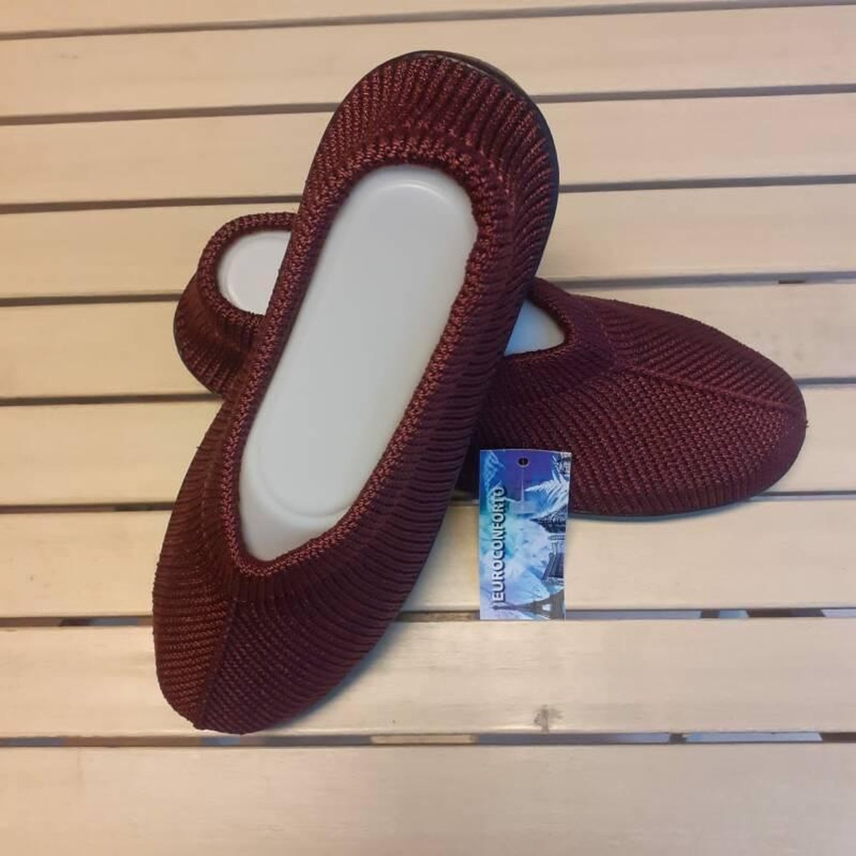 Gebreide Portugese Schoen | Bordeaux | Maat 42