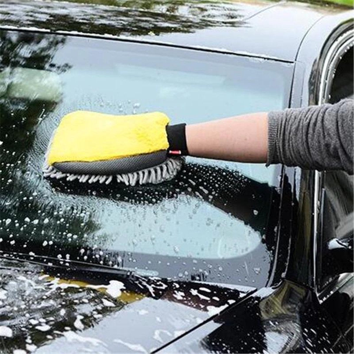 Dubbelzijdige Microvezel Handschoen-Waterdicht Wasstraat handschoen-Washandschoen - Schoonmaak Handschoen-Microvezel - Microfiber