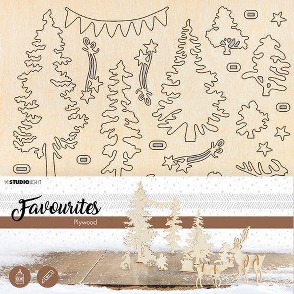 Studio light Plywood Favourites Forrest Deer nr 09 PWSL09