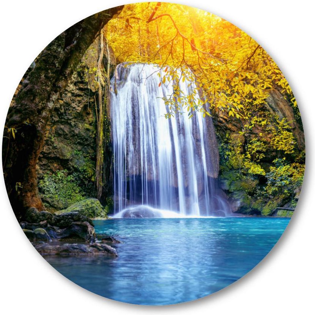 Oase aan waterval - Erawan waterval in de herfst